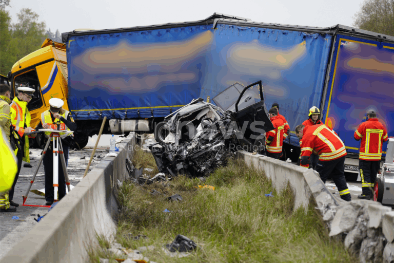 SCHWEITENKIRCHEN – Donnerstag (17.04.2025): Tödlicher Unfall auf der Autobahn A9 – Laster kracht in Auto, Fahrer stirbt noch am Unfallort 🚧🕯