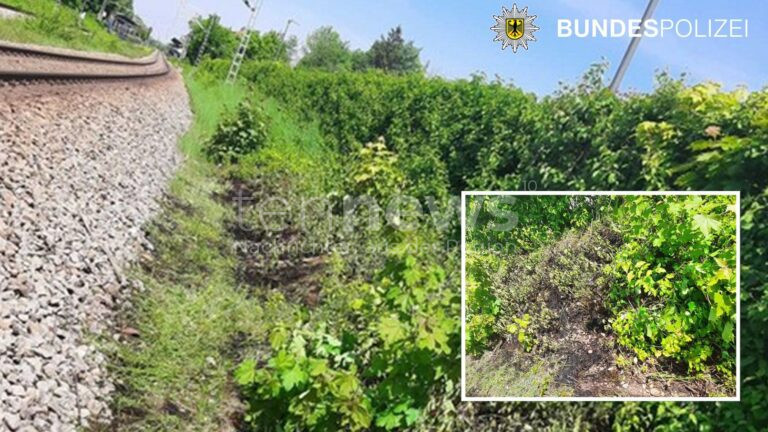 TAUFKIRCHEN - 🚬 16-Jähriger wirft am Dienstag (14.05.2025) glimmende Zigarette neben Bahngleise! Böschung gerät in Brand, Bahnstrecke gesperrt - Bundespolizei ermittelt wegen fahrlässiger Brandstiftung. 🚒
