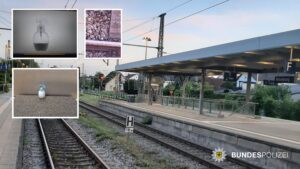 MOOSBURG AN DER ISAR - 🚨 Fund einer Granate am Montag (19.05.2025): Gleis gesperrt – Polizei findet Spielzeugattrappe mit Flüssigkeit im Gleisbett! 💦