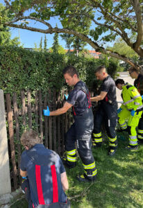MÜNCHEN – 🪚 Ein 86-Jähriger stürzte am Freitag (13.06.2025) hinter seinen Gartenzaun – Feuerwehr musste sägen, Rentner unverletzt. 🚑