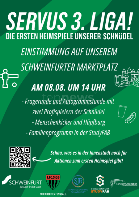 SCHWEINFURT - ⚽ Familien- und Fan-Nachmittag am Freitag (08.08.2025) zum Drittliga-Heimspiel des FC 05 auf dem Marktplatz! 🎉