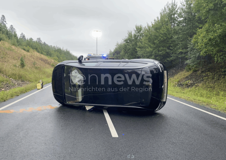 SONNEFELD - 🦌 Wildunfall am Montag (04.08.2025) auf B303! Citroen überschlägt sich nach Reh-Ausweichmanöver - Fahrer verletzt! 🚗